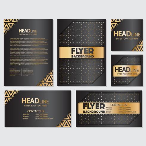 Gold banner background flyer style Design Template vector