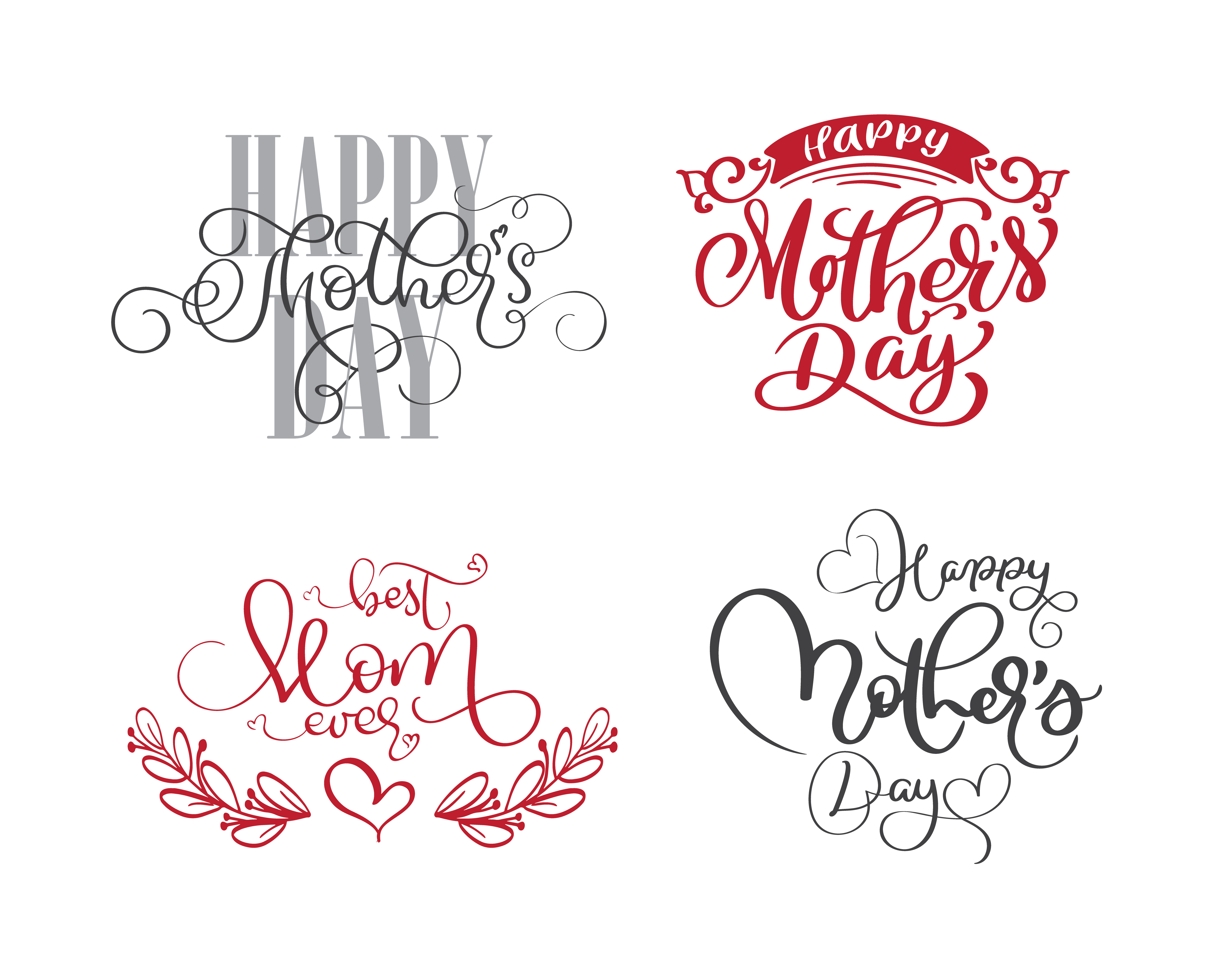 Download happy mothers day set Hand drawn lettering quotes 372128 - Download Free Vectors, Clipart ...