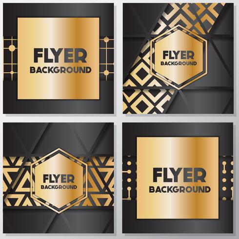 Gold banner background flyer style Design Template vector