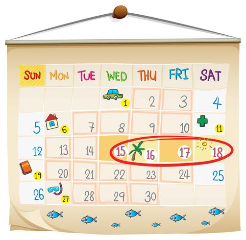 A calendar vector