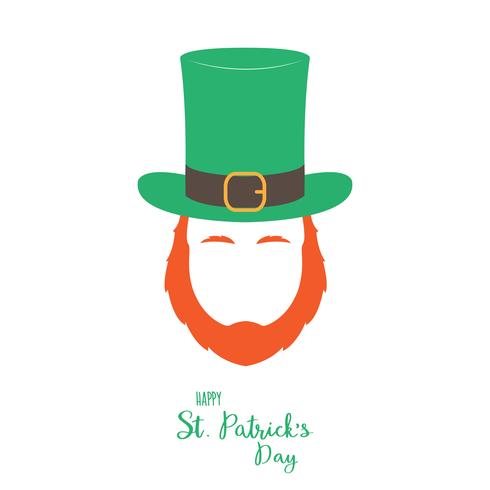 Duende irlandés con barba roja. vector