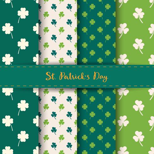 Set of St. Patrick's Day Seamless Patterns vector