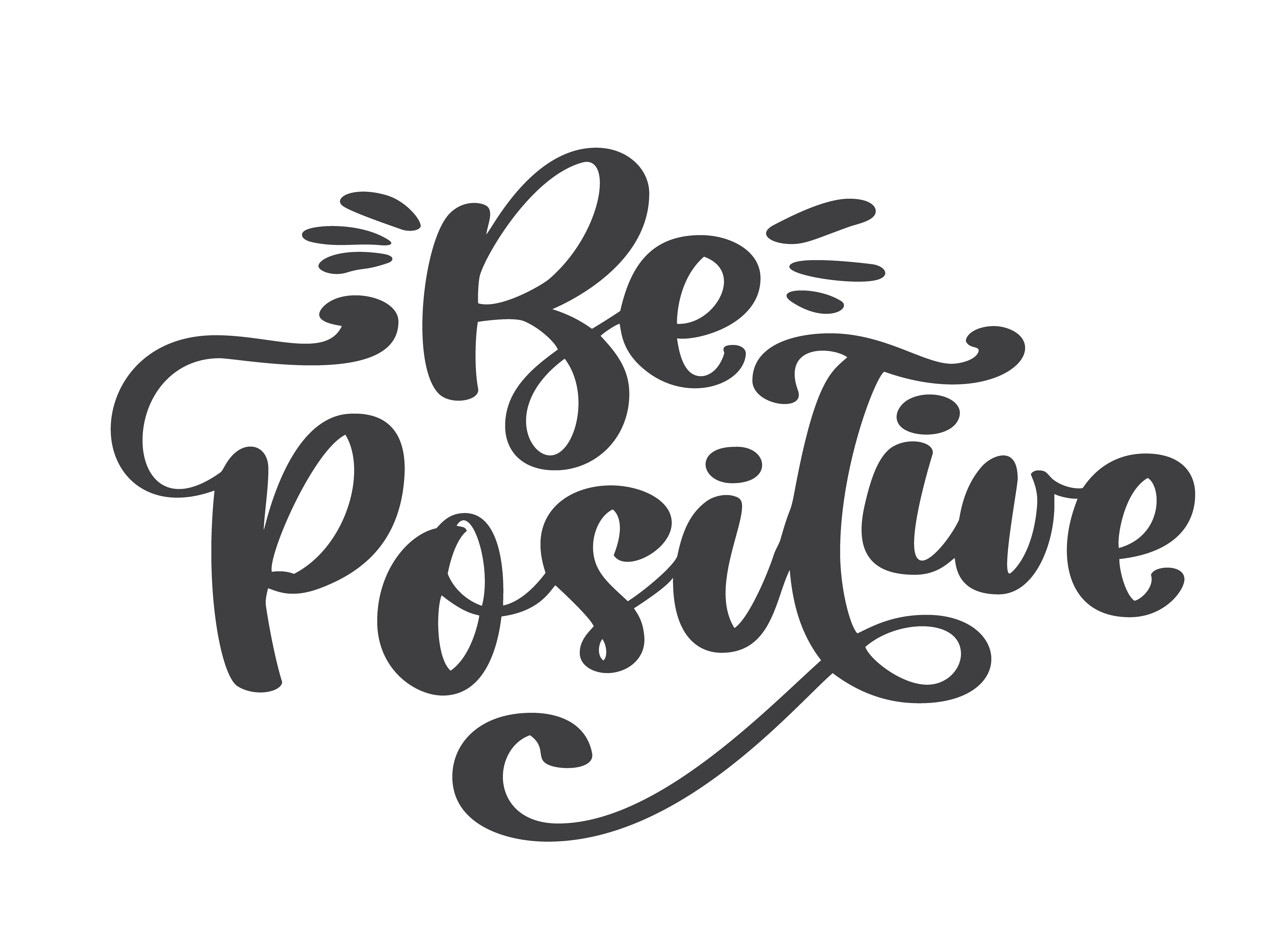 Download Be positive vector text. Inspirational quote about happy ...