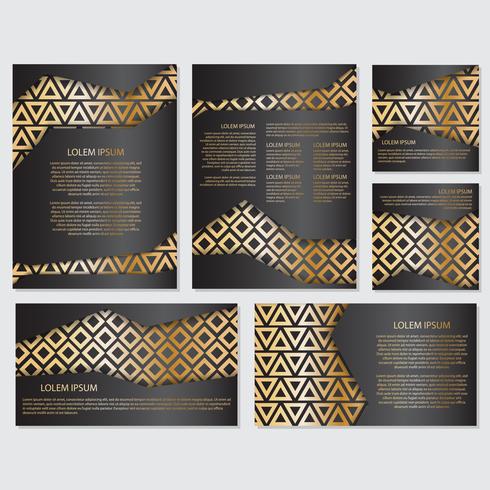 Gold banner background flyer style Design Template vector