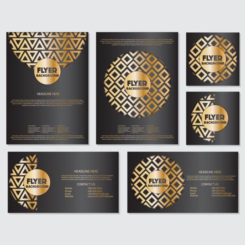 Gold banner background flyer style Design Template vector