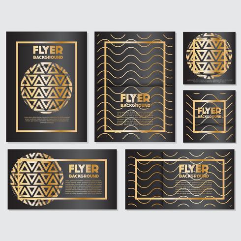 Gold banner background flyer style Design Template vector