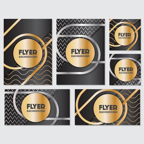 Gold banner background flyer style Design Template vector