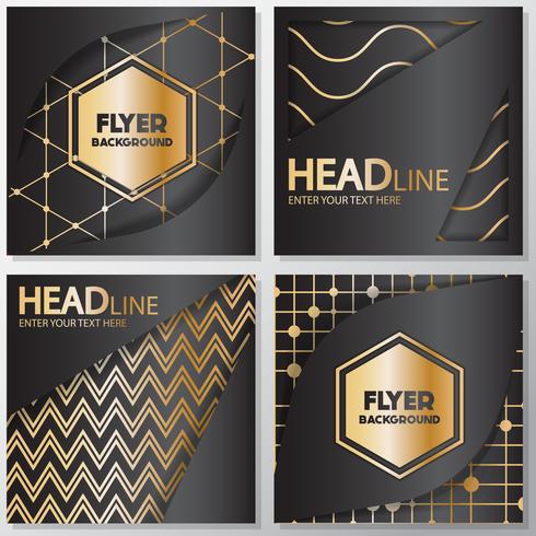 Gold banner background flyer style Design Template vector