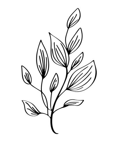 Dibujado a mano flores modernas dibujo y dibujo floral con línea-arte, ilustración vectorial diseño de boda para camisetas, bolsos, para carteles, tarjetas de felicitación, aisladas sobre fondo blanco vector