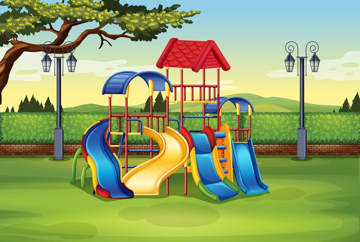 Playhouse in the middle of the park vector