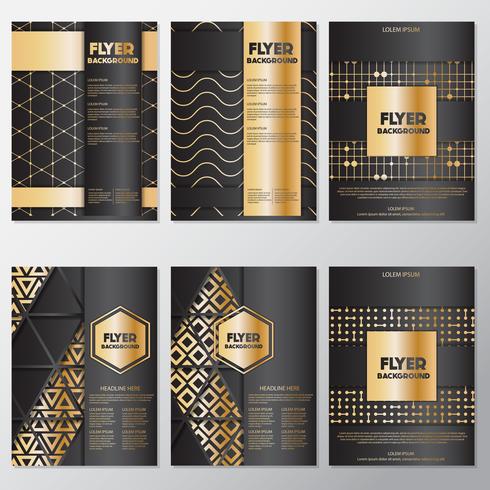 Gold banner background flyer style Design Template vector