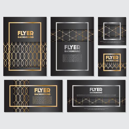 Gold banner background flyer style Design Template vector