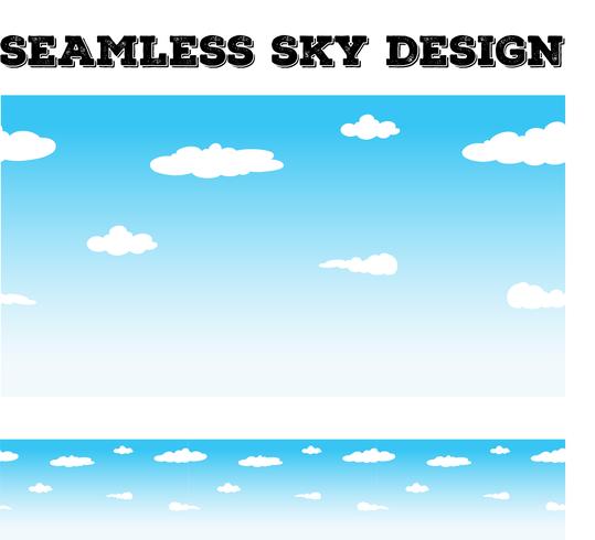 Seamless background desing with sky and clouds vector