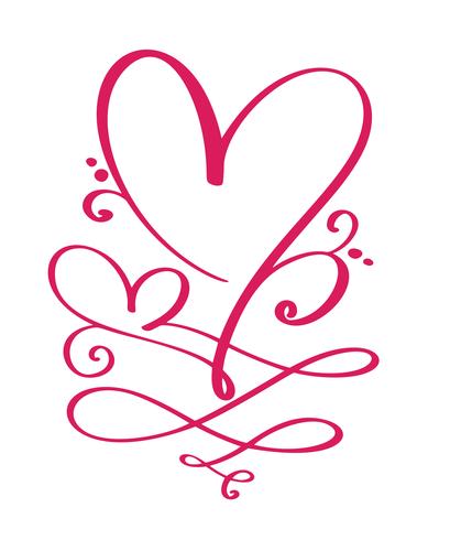 Corazón amor signo para siempre para el feliz día de San Valentín. Símbolo infinito romántico vinculado, unirse, pasión y boda. Plantilla para la camiseta, tarjeta, cartel. Elemento plano de diseño. Ilustración vectorial vector