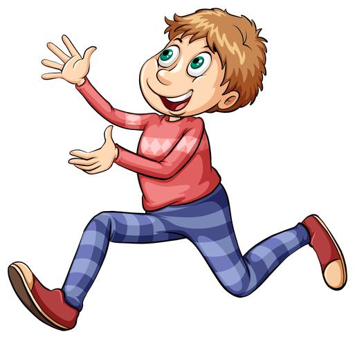 Playful man running vector