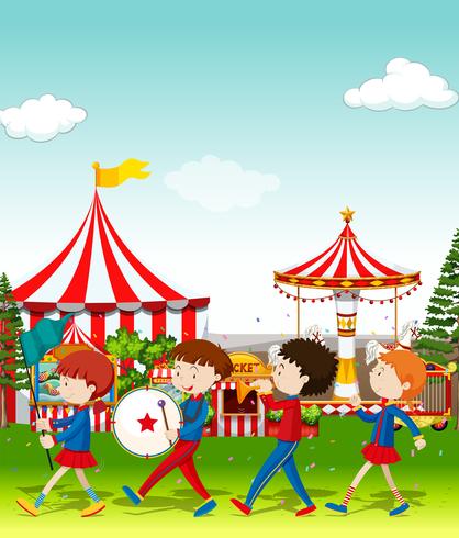 Band playing at the circus vector