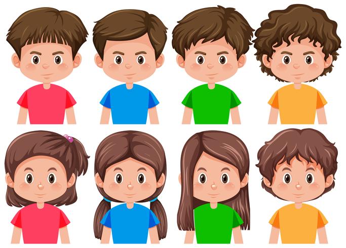 Set of different male and female character vector