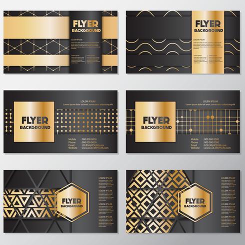 Gold banner background flyer style Design Template vector