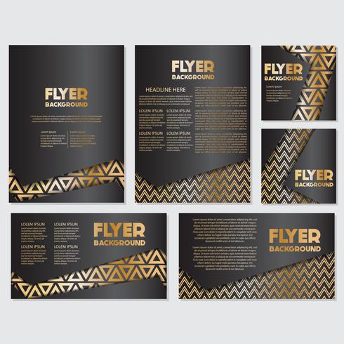 Gold banner background flyer style Design Template vector