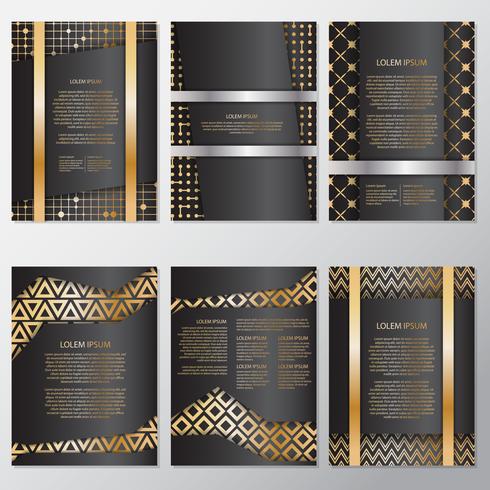 Gold banner background flyer style Design Template vector