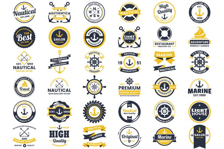 nautical Retro Vector Logo for banner