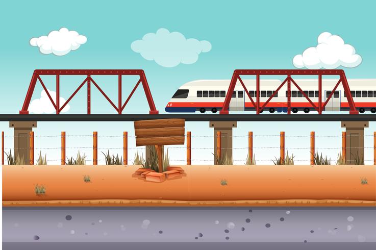 Train to rural area vector