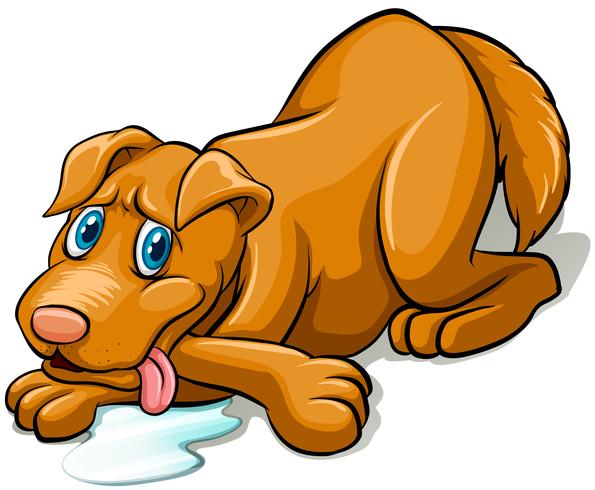 Tired dog vector