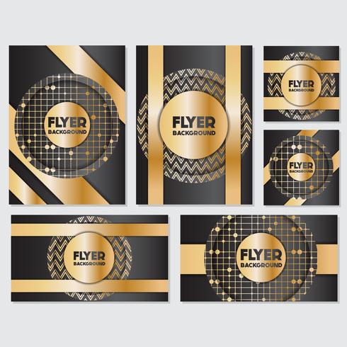 Gold banner background flyer style Design Template vector