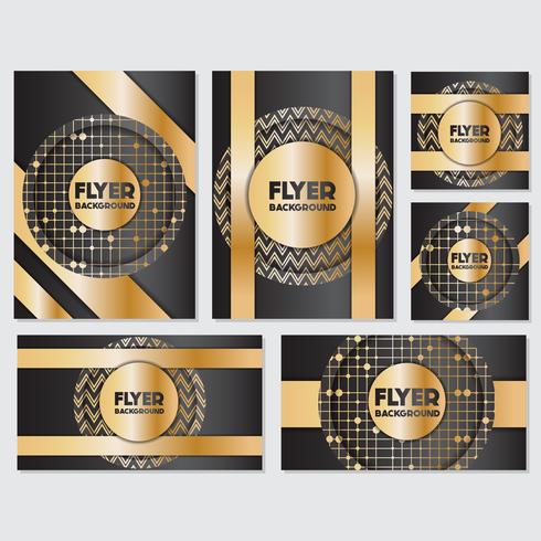 Gold banner background flyer style Design Template vector