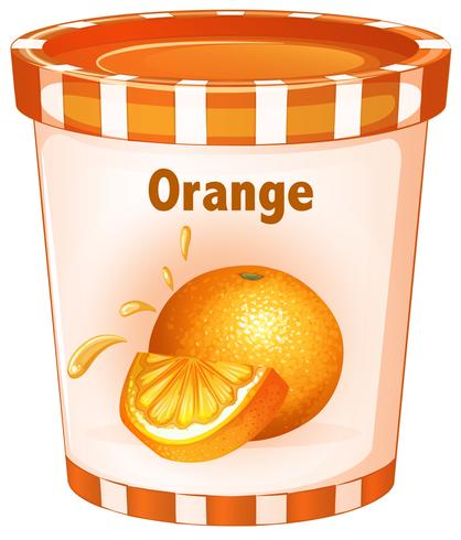 Yogur de naranja en taza vector