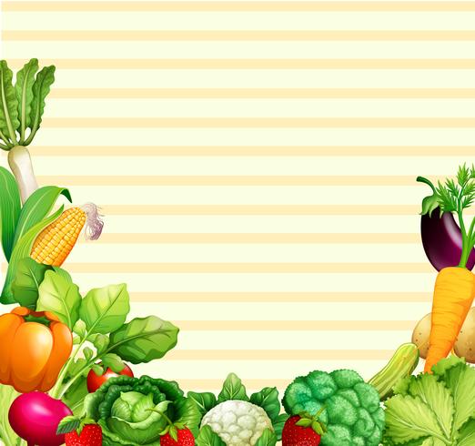 Paper design with vegetables and fruits vector