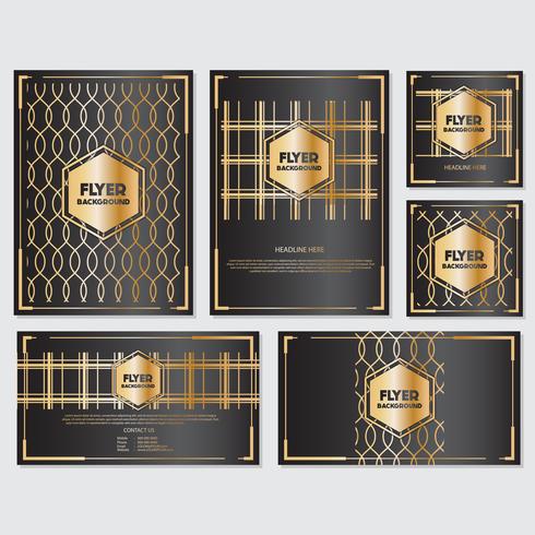 Gold banner background flyer style Design Template vector