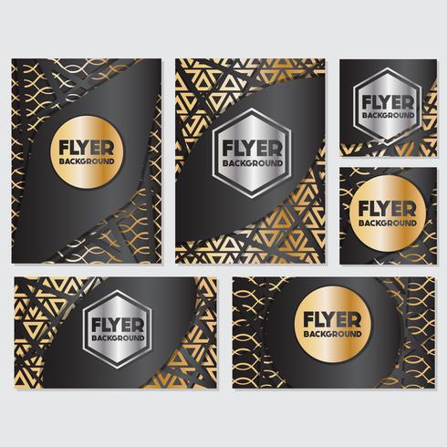 Gold banner background flyer style Design Template vector