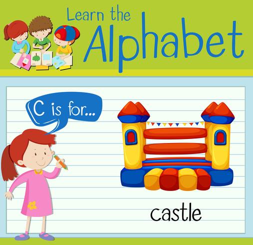 Flashcard letter C is for castle