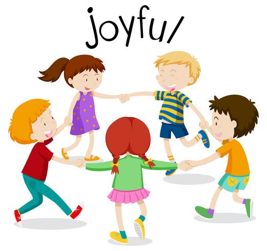 English vocabulary word of joyful vector