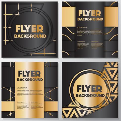 Gold banner background flyer style Design Template vector