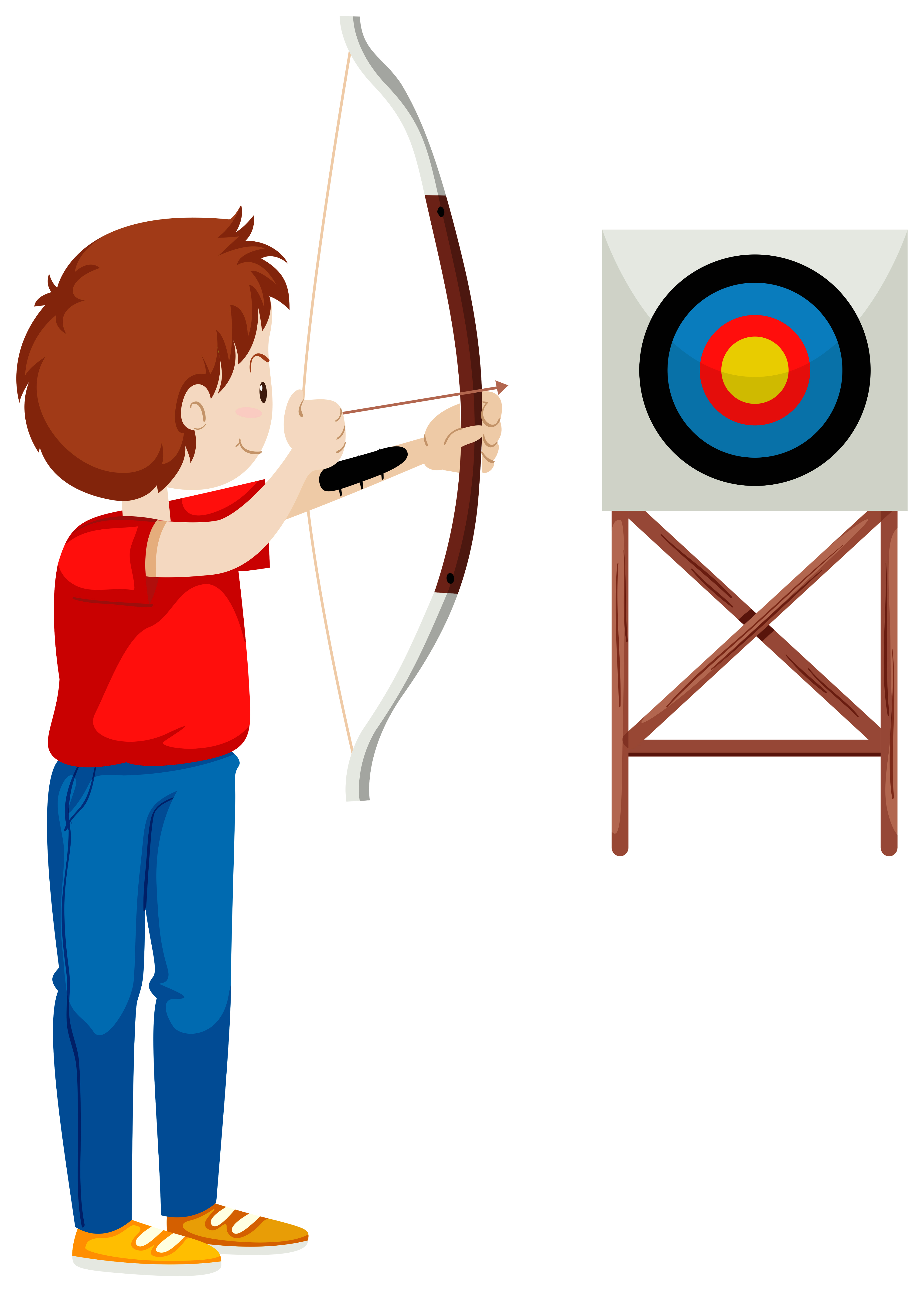 Man shooting arrow at the target 372703 Vector Art at Vecteezy