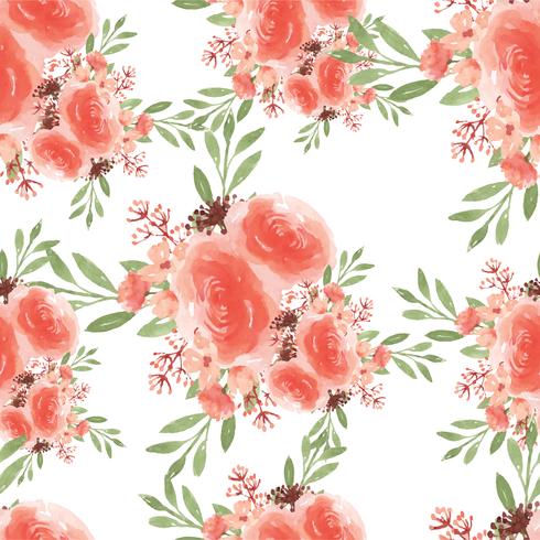 Pattern seamless  floral lush watercolour style vintage textile, flowers aquarelle isolated on white background. Design flowers decor for card, save the date, wedding invitation cards, poster, banner. vector