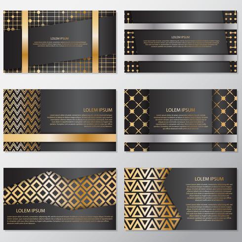 Gold banner background flyer style Design Template vector