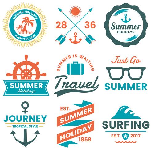 Summer Retro Vector Logo for banner