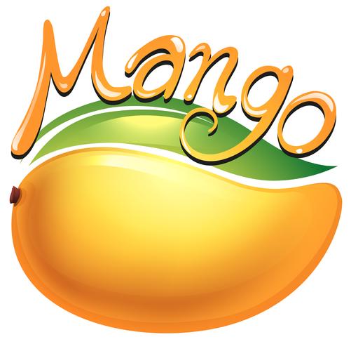 Etiqueta de comida de mango en blanco vector