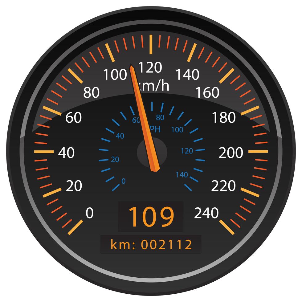 KMH Kilometers Per Hour Speedometer Odometer Automotive Dashboard Gauge kmh-kilometers-per-hour-speedometer-odometer-automotive-dashboard-gauge