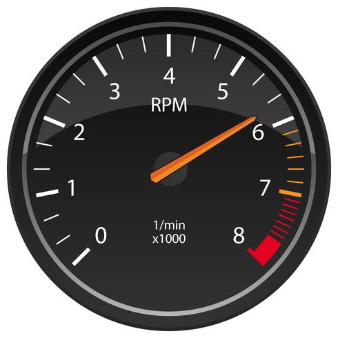 RPM Tachometer Automotive Dashboard Gauge Vector 