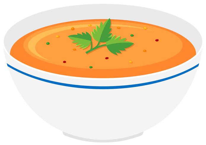 Bowl of pumpkin soup vector