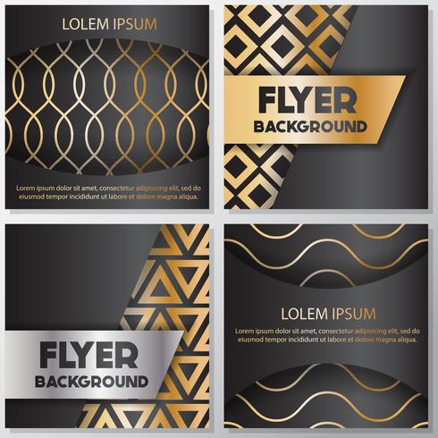 Gold banner background flyer style Design Template vector