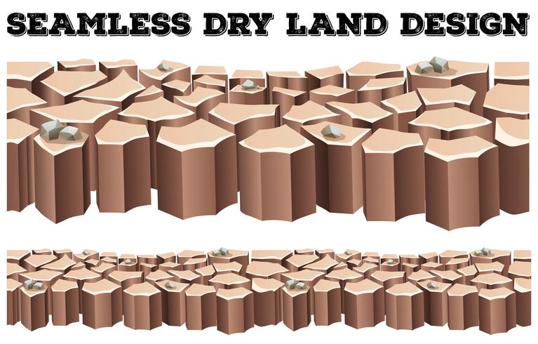 Seamless dry land design vector