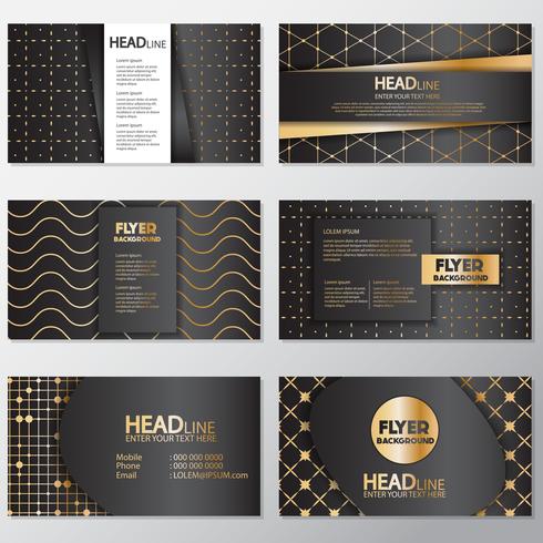 Gold banner background flyer style Design Template vector