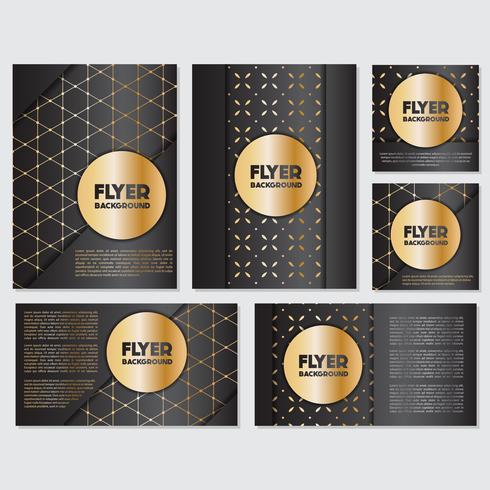 Gold banner background flyer style Design Template vector
