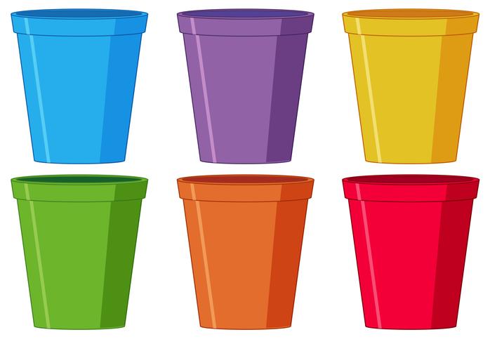 Set de vaso plastico vector