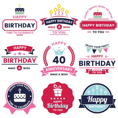 Happy Birthday Vector Logo for banner